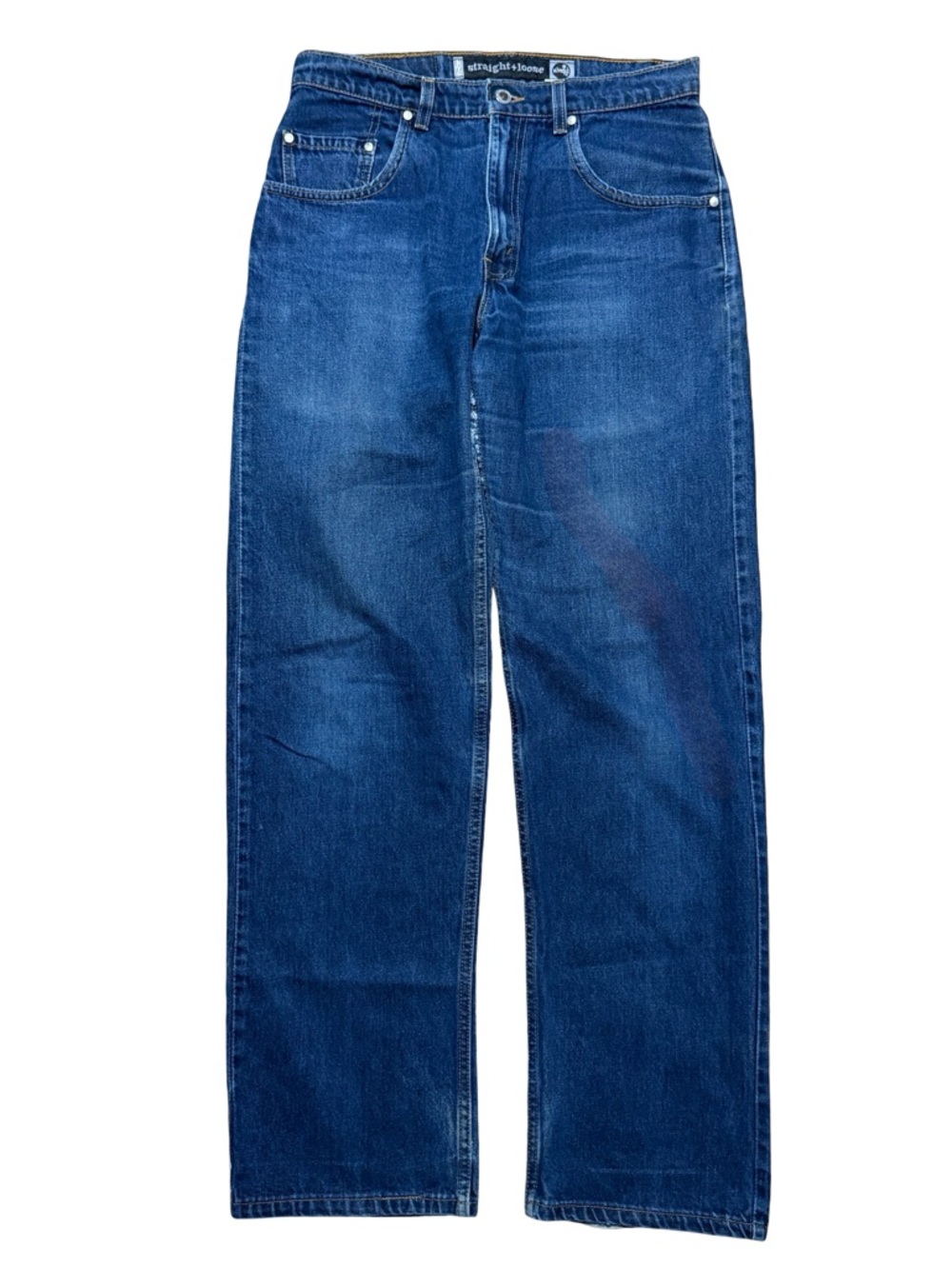 Vintage 90s Levi’s Silvertab Straight + Loose Dark Wash Denim Jeans Size 32x34